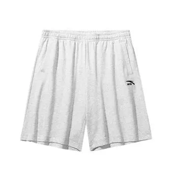 Anta Life Series Solid Color Mid Waist Comfortable Breathable Versatile Five Point Casual Shorts Men shorts Gray 952528310-1 S