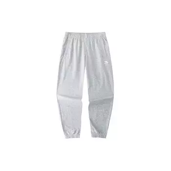 Anta Спортивные брюки Life Series Solid Color Mid Belt Slim Knitted Nine Point, мужские брюки, серые 152428323-1 XL