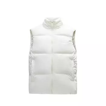 Anta Life Series Stand Collar Loose Solid Color Zipper Vest Women vest White 162448901-2 L