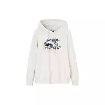 Anta Life Series толстовка с капюшоном и завязками с мультяшным принтом, свитшот с длинными рукавами, топы унисекс, грязно-серый 952238720-3 XL