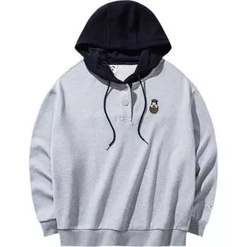 Anta Life Series X Inner Child Color Block Удобная дышащая свободная толстовка с капюшоном Женские толстовки с капюшоном Серый Цветок-Серый 962438716-1 XS