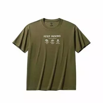 Anta Lifestyle Series Breathable Loose Short Sleeve T-Shirt Unisex Tops Dark-Tea-Green 972528107-3 XS