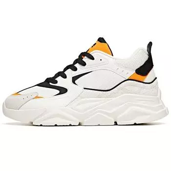 Anta Lifestyle Series Breathable Wear-Resistant Non-Slip Low-Top Dad Shoes Men sneaker Black White Yellow 912048821-2 43