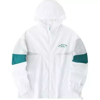 Anta Lifestyle Series Color Block Letter Zipper Hooded Lightweight UV Protection Sun Protection Jacket Women jackets Snow-White 162428601-2 M