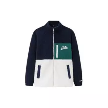 Anta Lifestyle Series Color Block молния воротник стойка плотная куртка унисекс куртка темно-синяя 152348709-2 M