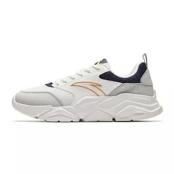 Anta Lifestyle Series Comfortable Durable Breathable Low-Top Casual Shoes Men sneaker White Gray Blue 912538828-4 39