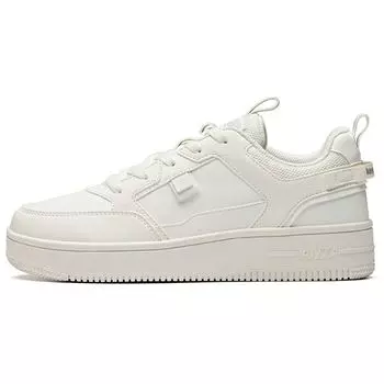 Anta Lifestyle Series Durable Breathable Low-Top Skate Shoes Women Sneakers White 922018061-2 39