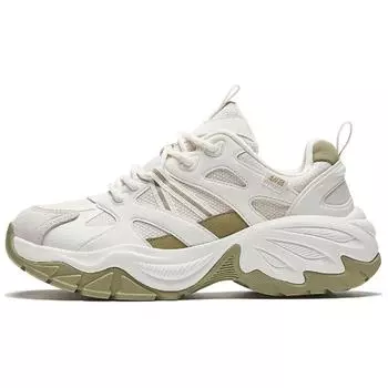 Anta Lifestyle Series Fabric Synthetic Leather Trendy Versatile Non-Slip Wear-Resistant Low-Top Casual Shoes Women sneaker White Green 122448808-1 37.5