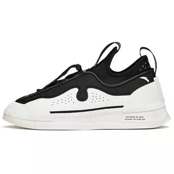 Anta Lifestyle Series Fashion Low-Top Skate Shoes Men Sneakers Black Gray 112138019A-2 41