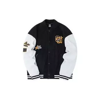 Anta Lifestyle Series FW22 Графический принт Свободная модная бейсбольная куртка унисекс куртки черные 152248604-2 L
