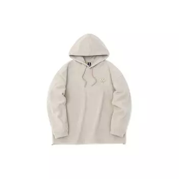 Anta Lifestyle Series FW22 с принтом лапы, толстовка с капюшоном на шнурке, флис, длинный рукав, женские толстовки с капюшоном, светло-коричневый 962248714-1 L