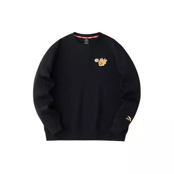 Anta Lifestyle Series Good Things Happen Embroidered Pattern Knitted Pullover Long Sleeve Sweatshirt Men sweatshirt Basic-Black 152418751-4 S