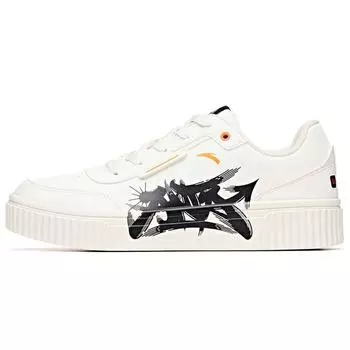 Anta Кроссовки для скейтбординга Lifestyle Series Graffiti Casual Low-Top, мужские, белые, черные, оранжевые 912038023-3 39