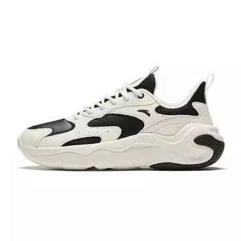 Anta Lifestyle Series Gravity Comfortable Versatile Non-Slip Wear-Resistant Low-Top Dad Shoes Women sneaker Black White 122418813-8 38