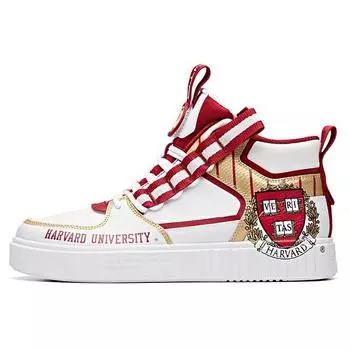 Anta Lifestyle Series Harvard Trendy Casual High-Top Sneakers Men Sneakers White Red 91938007-15 42.5
