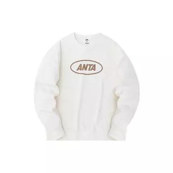 Anta Lifestyle Series Letter Круглый вырез пуловер флисовый свитшот унисекс свитшот бежевый 972338702-1 XXL