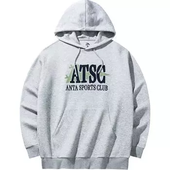 Anta Толстовка с капюшоном и длинным рукавом Lifestyle Series Letter, мужская толстовка серо-серого цвета 152438703-2 L