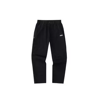 Anta Lifestyle Series Letter Mid Талия Свободные тканые повседневные брюки мужские низы Basic-черный 152418504-2 L