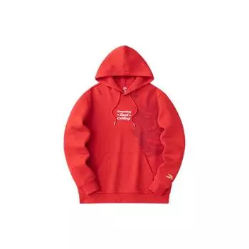 Anta Lifestyle Series Letter Print Hooded Pullover Long Sleeve Sweatshirt Men sweatshirt Deep-Red 152418761-2 XL