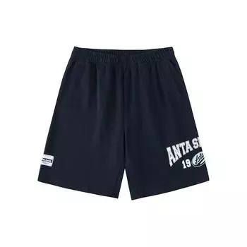 Anta Lifestyle Series Letter Print Knitted Five-Point Shorts Men shorts Basic-Black 152338311-2 L