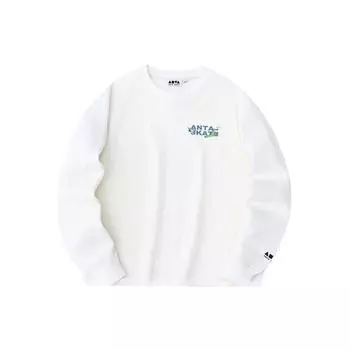 Anta Lifestyle Series Letter Round Neck Casual Pullover Sweatshirt Men sweatshirt Ivory 152418714-1 XL