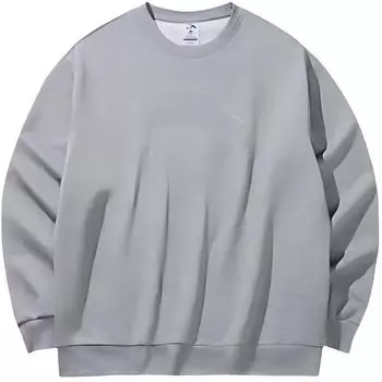 Anta Толстовка с круглым вырезом Lifestyle Series Letter из флиса с длинными рукавами, дышащая, унисекс, серая, цветочно-серая 952448701-9 S