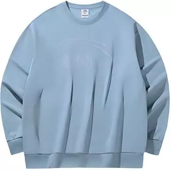 Anta Толстовка унисекс из дышащего флиса с круглым вырезом и надписью Lifestyle Series, цвет светло-голубой 952448701-8 S