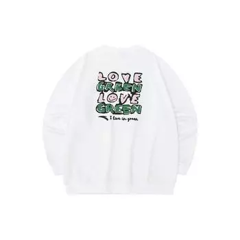 Anta Lifestyle Series Letter Round Neck Pullover Свободная толстовка Женская толстовка Magnolia-White 962238722-1 S