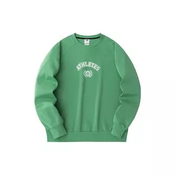 Anta Lifestyle Series Letter Round Neck Pullover Loose Sweatshirt Men sweatshirt Phantom-Green 952418709-2 XL