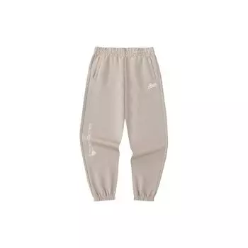 Anta Lifestyle Series Letter со средней талией, зауженные трикотажные спортивные брюки женские, гречневый-серый 162418309-1 L