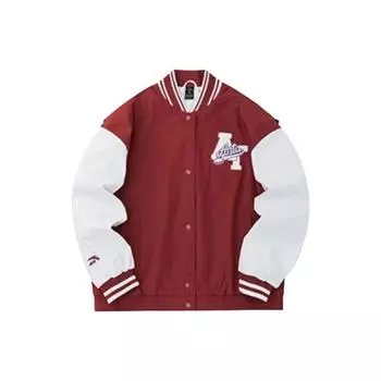 Anta Lifestyle Series Letter Splicing однобортная бейсбольная куртка с длинным рукавом женские куртки Shining-Red 162338608-2 XL