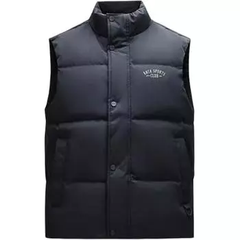 Anta Lifestyle Series Letter Stand Collar Zipper Casual Down Vest Men Vests Basic-Black 152448901-2 L