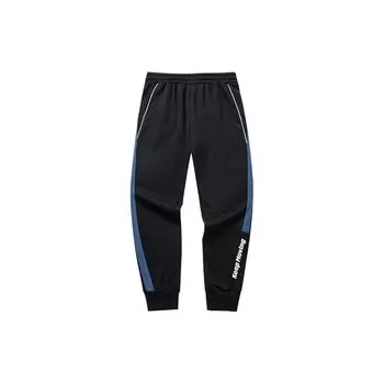 Anta Lifestyle Series Letter Stripe Mid Waist Fleece Cuffed Sports Pants Men Pants Blue 952148746-5 XXL