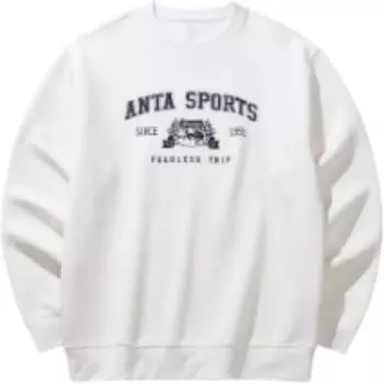 Anta Lifestyle Series Loose Fit Retro Hoodie Men hoodies Paper-White 152448709-1 L