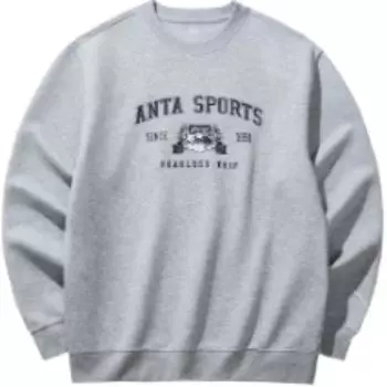 Anta Lifestyle Series Loose Fit Retro Sweatshirt Men sweatshirt Gray 152448709-2 L