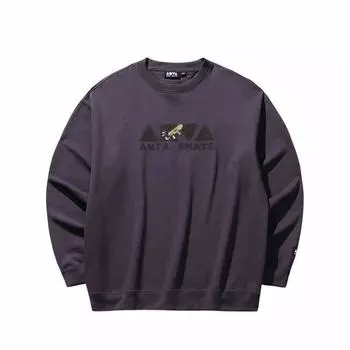 Anta Lifestyle Series National Trend Print Relaxed Round Neck Casual Long Sleeve Sweatshirt Men sweatshirt Deep-Purple 152448713N-3 M