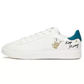 Anta Lifestyle Series Non-Slip Wear-Resistant Low-Top Skate Shoes Men Sneakers White Blue 112128061-3 44.5