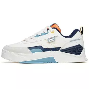 Anta Lifestyle Series Non-Slip Wear-Resistant Low-Top Skate Shoes Men Sneakers White Blue 912238081-4 44.5