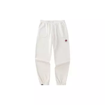 Anta Lifestyle Series однотонные зауженные трикотажные спортивные брюки со средней посадкой женские плавки Stone-White 962348311-1 XL