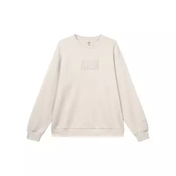 Anta Lifestyle Series однотонный круглый вырез свитер свободный свитшот унисекс свитшот светло-серый 972338710-4 XL