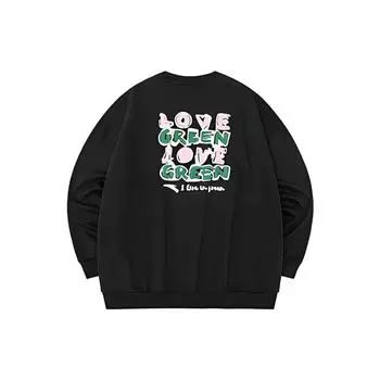 Anta Lifestyle Series однотонный круглый вырез свитер с вышитым логотипом и длинным рукавом свитшот женский черный 962238722-3 S