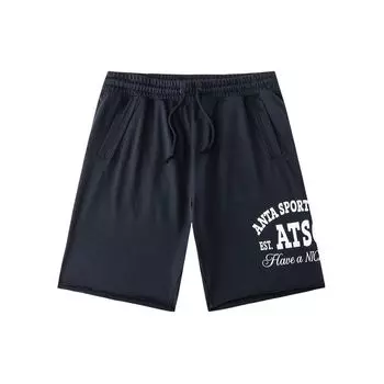 Anta Шорты Lifestyle Series с принтом букв средней посадки, свободные, на шнуровке, повседневные, мужские, базовые, черные 152428302-3 M