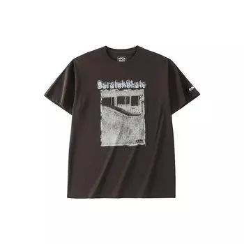 Anta Футболка с коротким рукавом и круглым вырезом Lifestyle Series Printed Letter, мужские топы, темно-коричневый цвет 152338130-5 XL