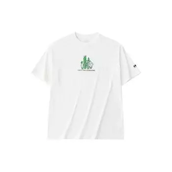 Anta Футболка с коротким рукавом и круглым вырезом Lifestyle Series Printed Letter, свободная, унисекс, цвет слоновой кости 172428111-2 2XL