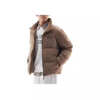 Anta Lifestyle Series Retro Water-Resistant Stand Collar Casual Letter Long Sleeve Down Jacket Men Outerwear Hengli-Wood 152448907-3 XL