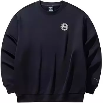 Anta Lifestyle Series Round Neck Letter Pullover Sweatshirt Unisex sweatshirt Black 952448708-3 S