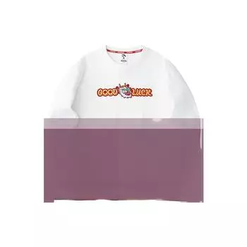 Anta Lifestyle Series Round Neck Pullover Printed Letter Long Sleeve Sweatshirt Men sweatshirt Paper-White 152418760-1 XL