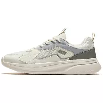 Anta Lifestyle Series Shock Absorbing Non-Slip Durable Low-Top Casual Shoes Men sneakers White Gray 912438808-3