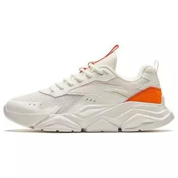 Anta Lifestyle Series Shock Absorption Non-Slip Low-Top Casual Shoes Men sneakers White Orange 912428809-4 41