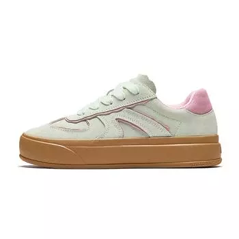 Anta Lifestyle Series Simple Comfortable Non-Slip Wear-Resistant Low-Top Skate Shoes Women sneaker Green Pink 922448003-4 37.5